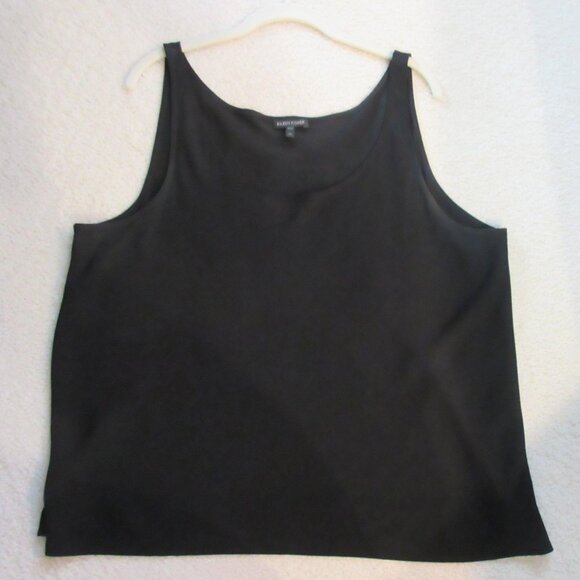 EILEEN FISHER 100% Silk Black Sleeveless Tank Tunic Top - Picture 3 of 3